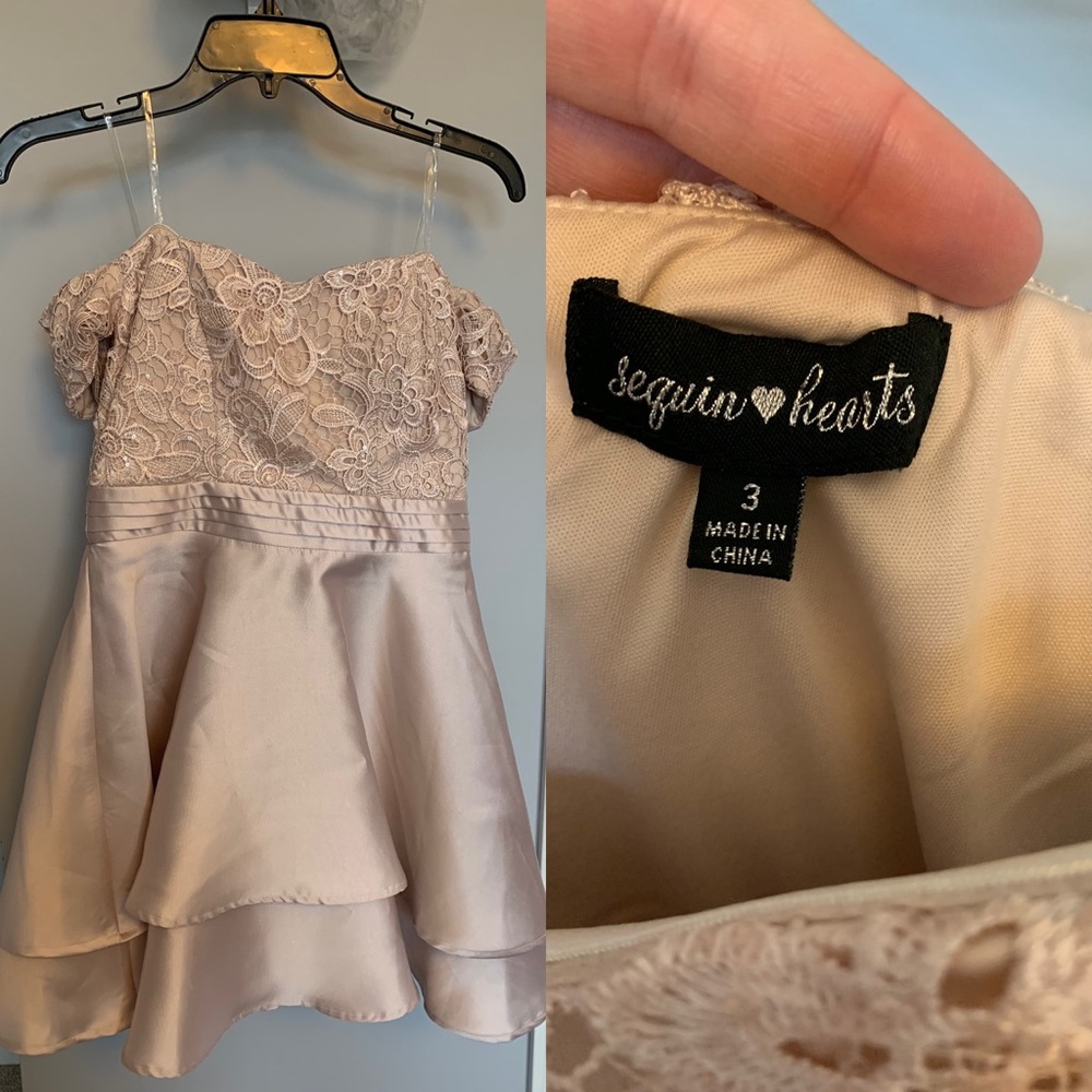 NWT Champagne off the shoulder cocktail
